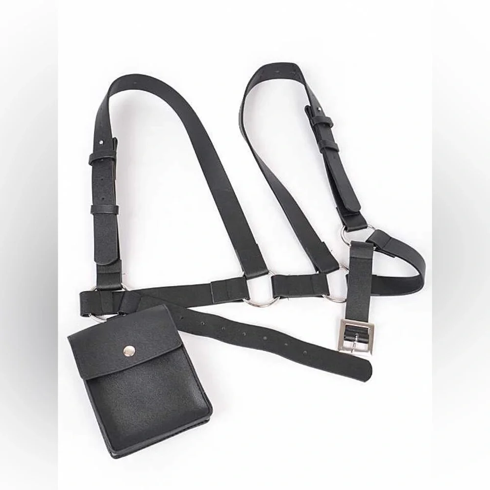 Vegan Leather Suspender Statement Belt